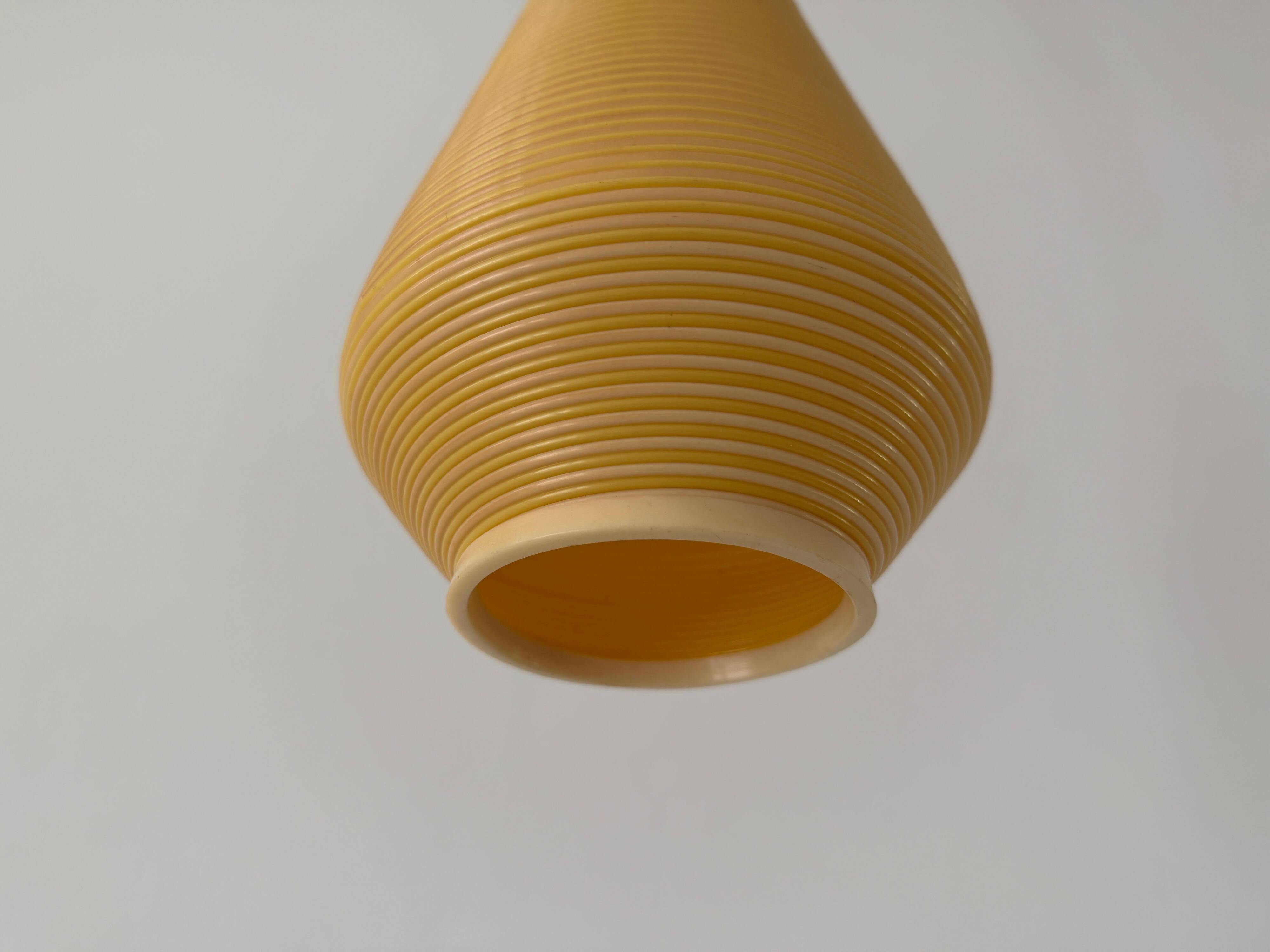 Suspended lamp with yellow Rotaflex shade by Yasha Heifetz, 1960s, Germany