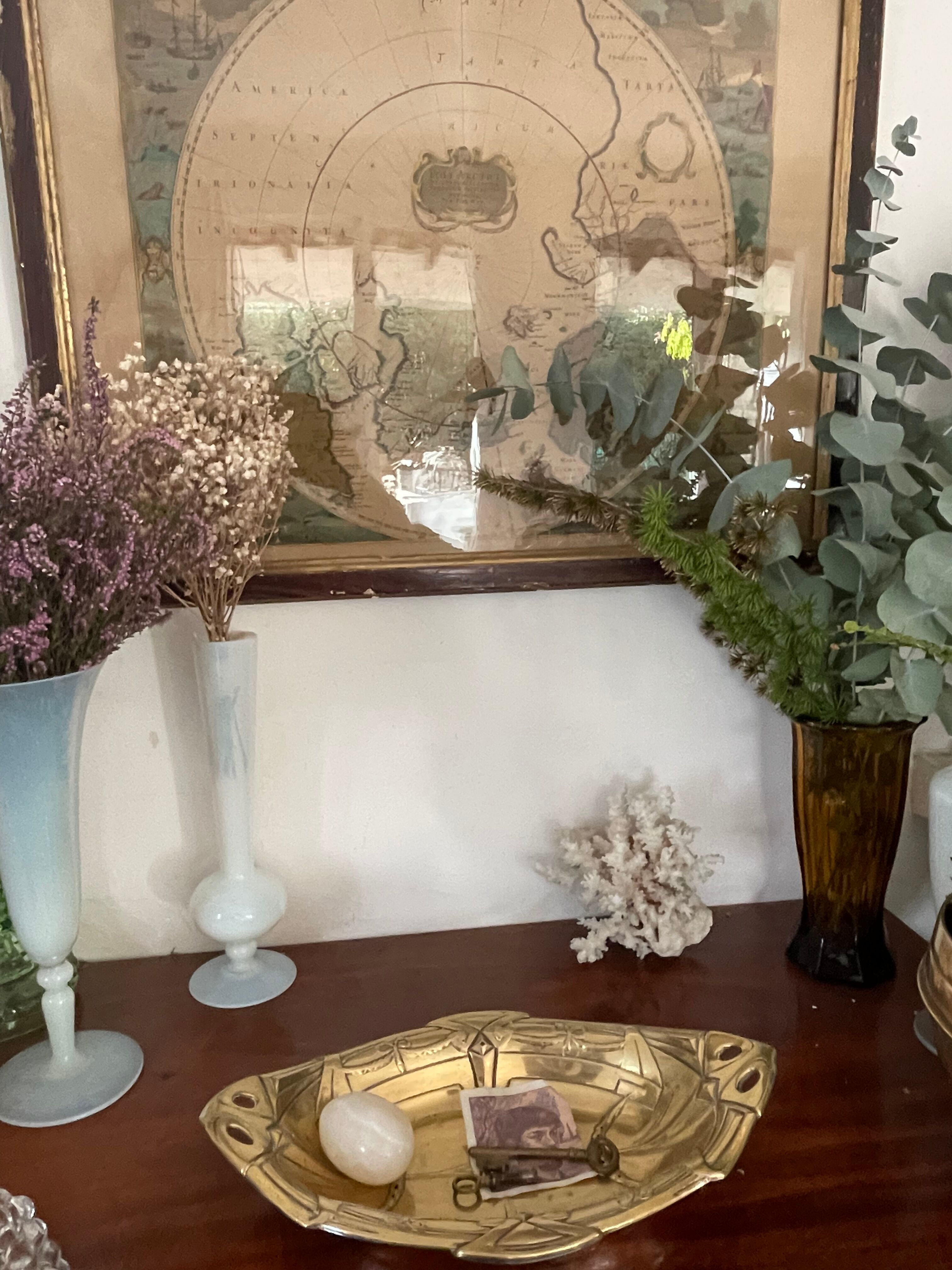 Art deco brass basket