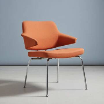 Mid-century upholstered armchair with chrome base, 1970s