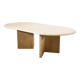 Oval travertine coffee table with Y base