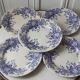 Lot de 5 assiettes plates Terre de Fer U&C Sarreguemines "Rubia" XIXème