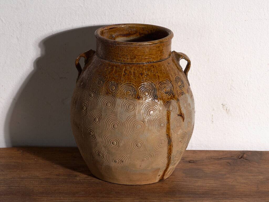 Vase ancien chinois en grès émaillé – Chine, vers 1900