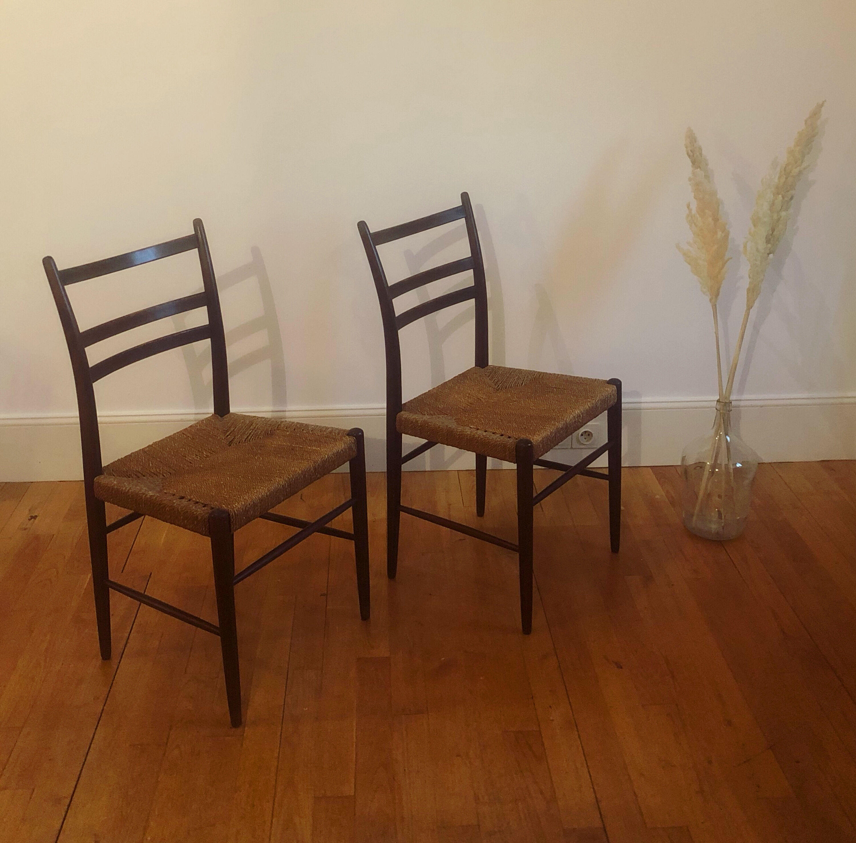 Pair of rope chairs "Gracell" by Yngve Ekstrom for Gemla, 1950s