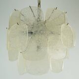 Mid century pendant light with 30 acrylic discs like ice glass 1960s 1970s