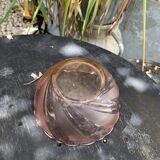 Set of 4 pink and twisted glass cups rosaline vereco France vintage 1960/70