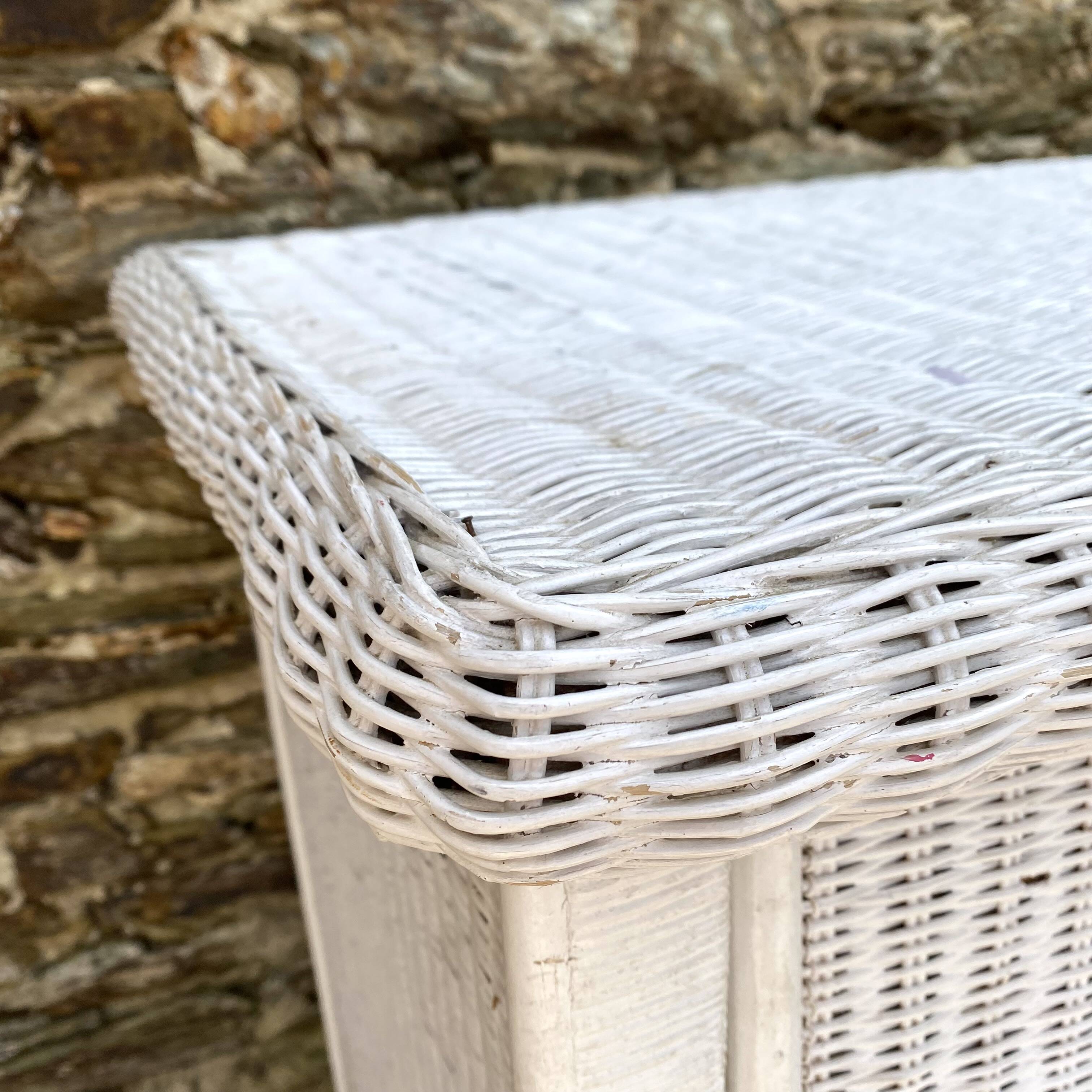 80s rattan chest of drawers