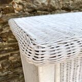 80s rattan chest of drawers