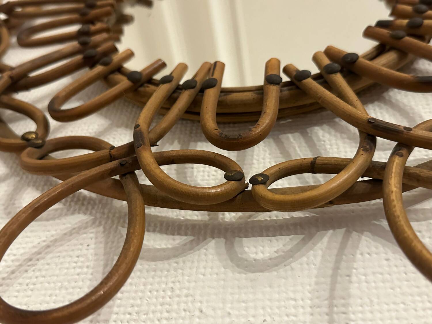 Vintage rattan mirror