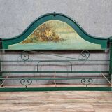 Rare Venetian Napoleon III period rest bench in cast iron and sheet metal