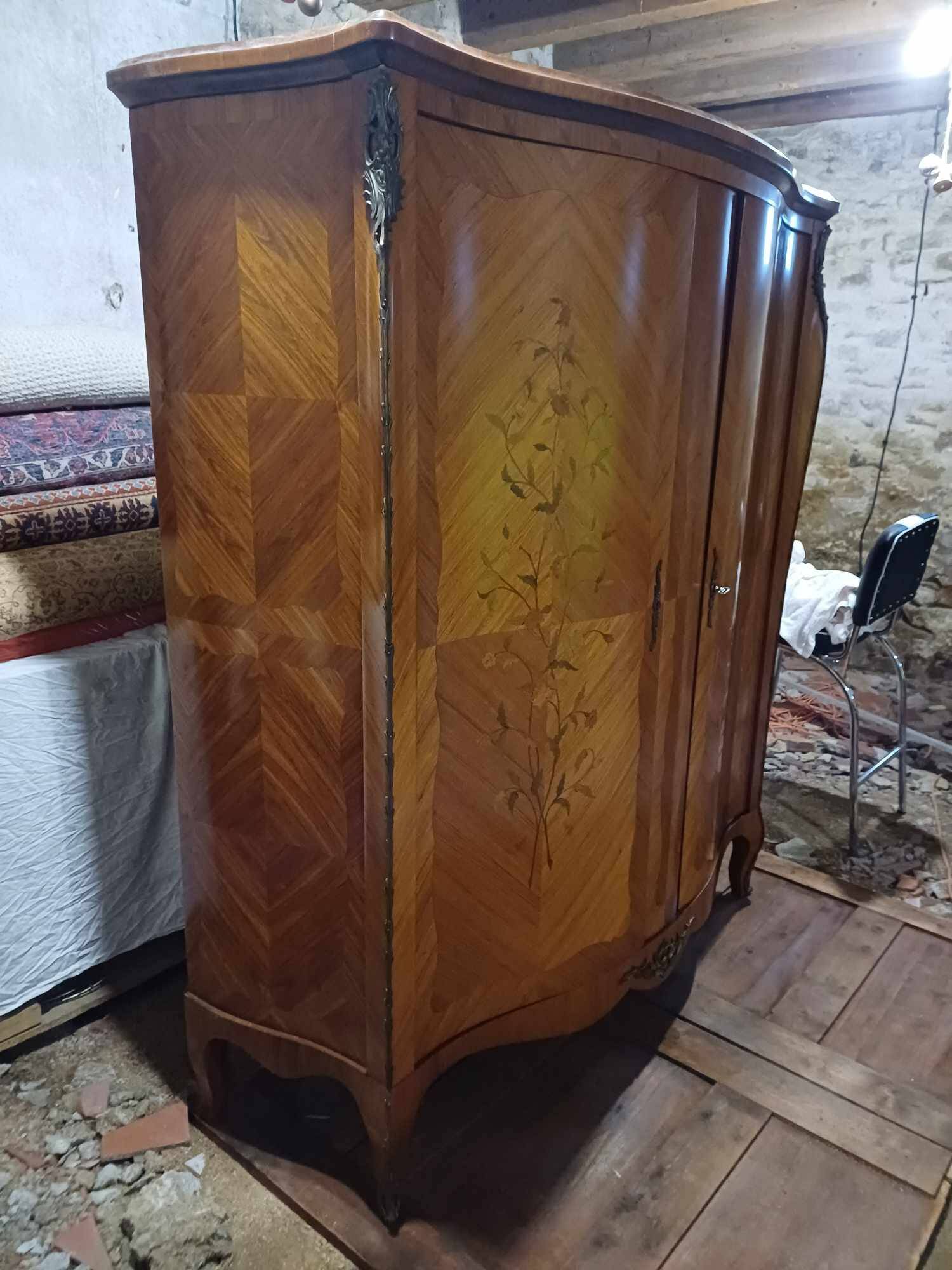 Stamped cabinet (!) 2 rosewood doors 150 long by 60 deep by 183 high