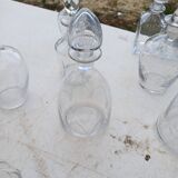 Set of 18 glass and crystal carafes
