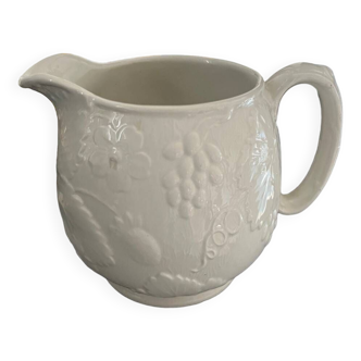 Patterned white milk jug