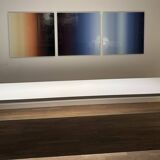 Large curved aluminium tabletop.