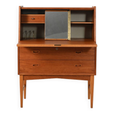 Scandinavian teak secrétaire with hidden mirror, 1960s