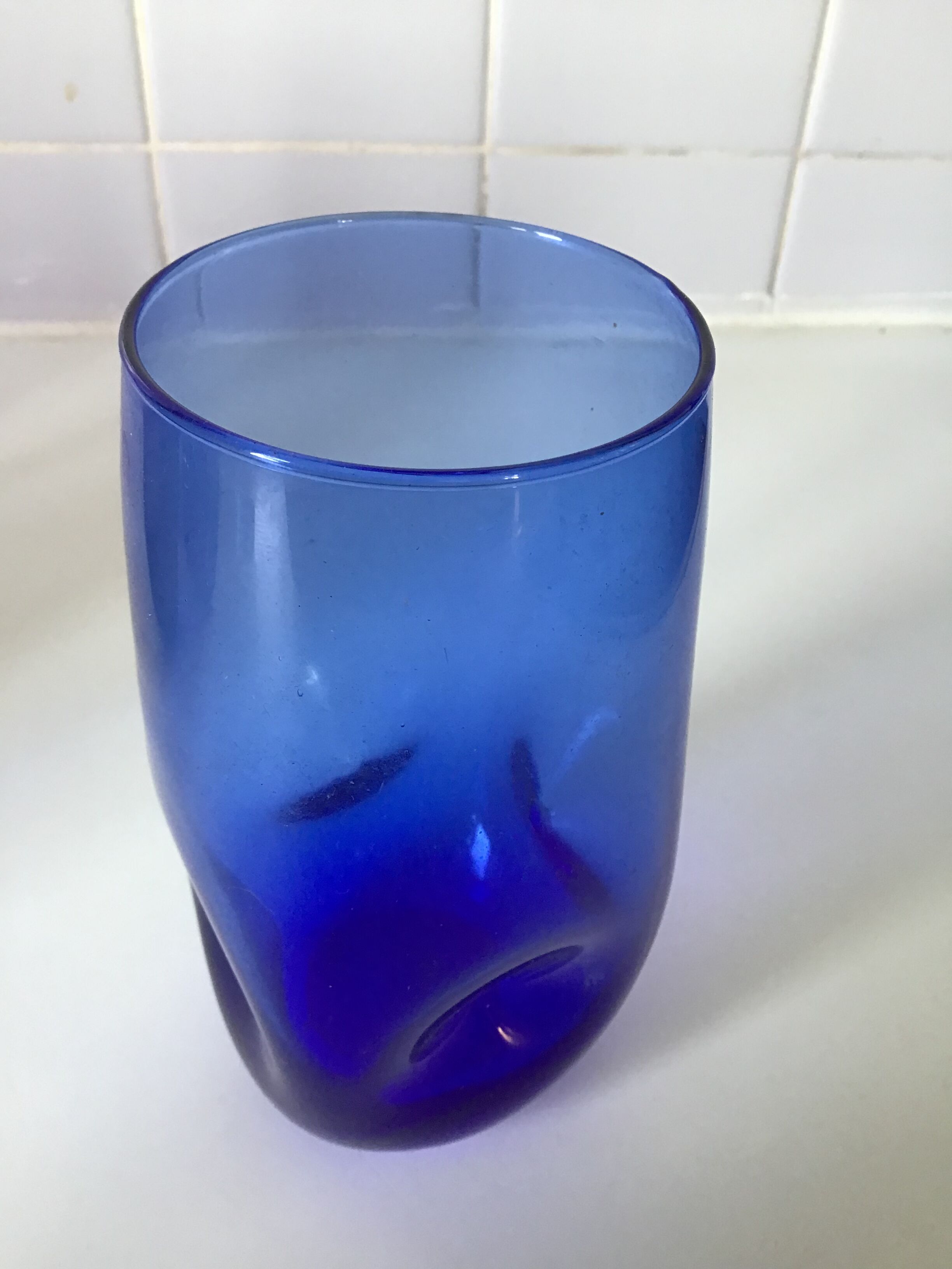 6 blue and purple orangeade glasses