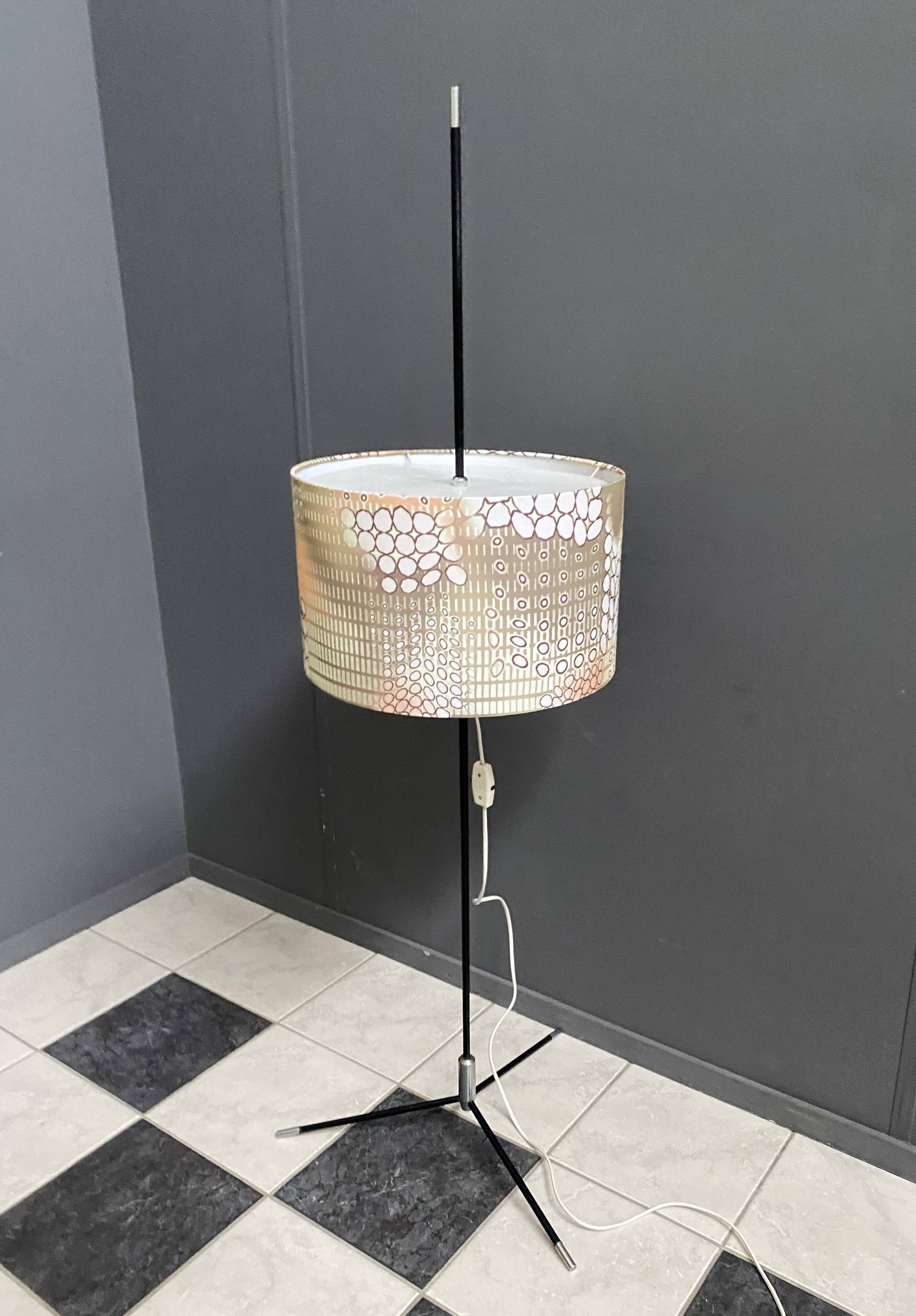 VEB Floor lamp 1960s black tripod base
