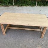 Renovated farmhouse dining table in raw wood 200cm 20th century