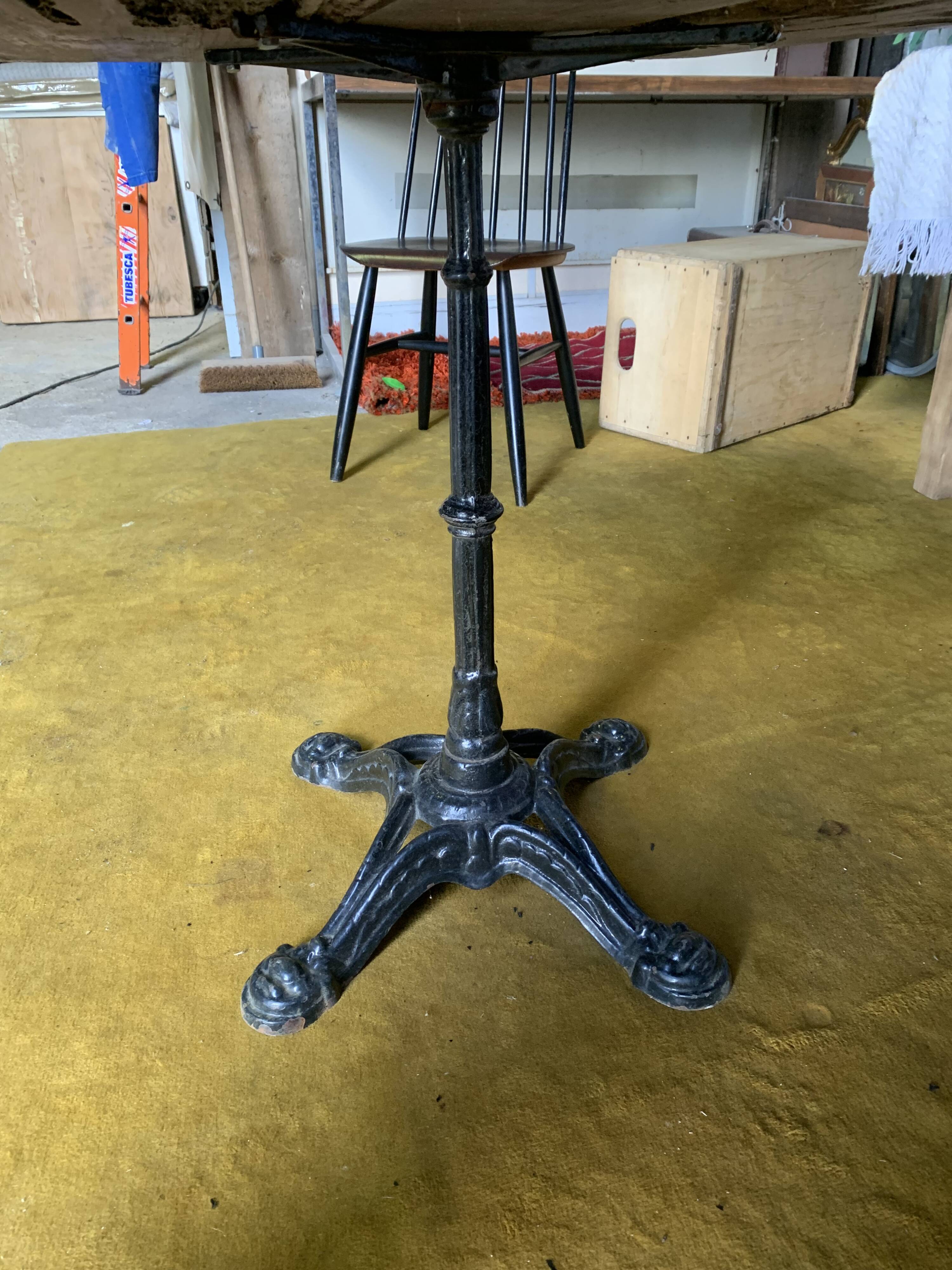 Raw wood bistro table