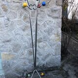 Coat rack in chromed metal and colored balls 1950-1970