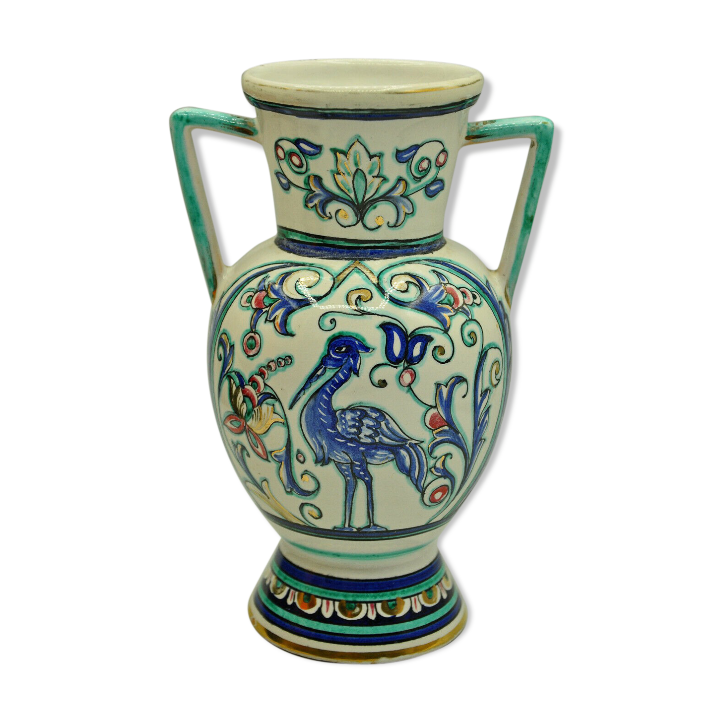 Baroque decoration vase by Maioliche Deruta Italy