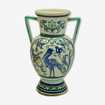 Vase décor baroque signé Maioliche Deruta Italy