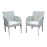 Pair of lloyd loom armchairs by vincent sheppard - work from the 2000s