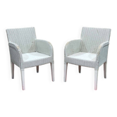 Paire de fauteuils lloyd loom par vincent sheppard - travail des années 2000
