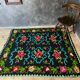 Romanian carpet with roses handmade in wool 177x154cm