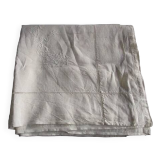 Drap ancien 320x230cm - retour brodé