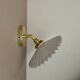 Vintage lampshade wall light in white opaline