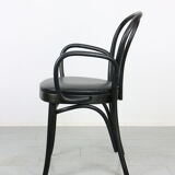 Black bentwood leather armchair