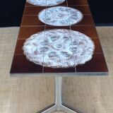Chrome coffee table and earthenware 1970