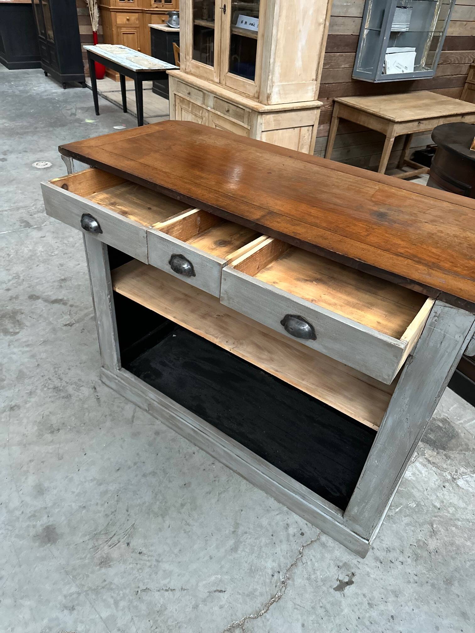 Patinated bar counter