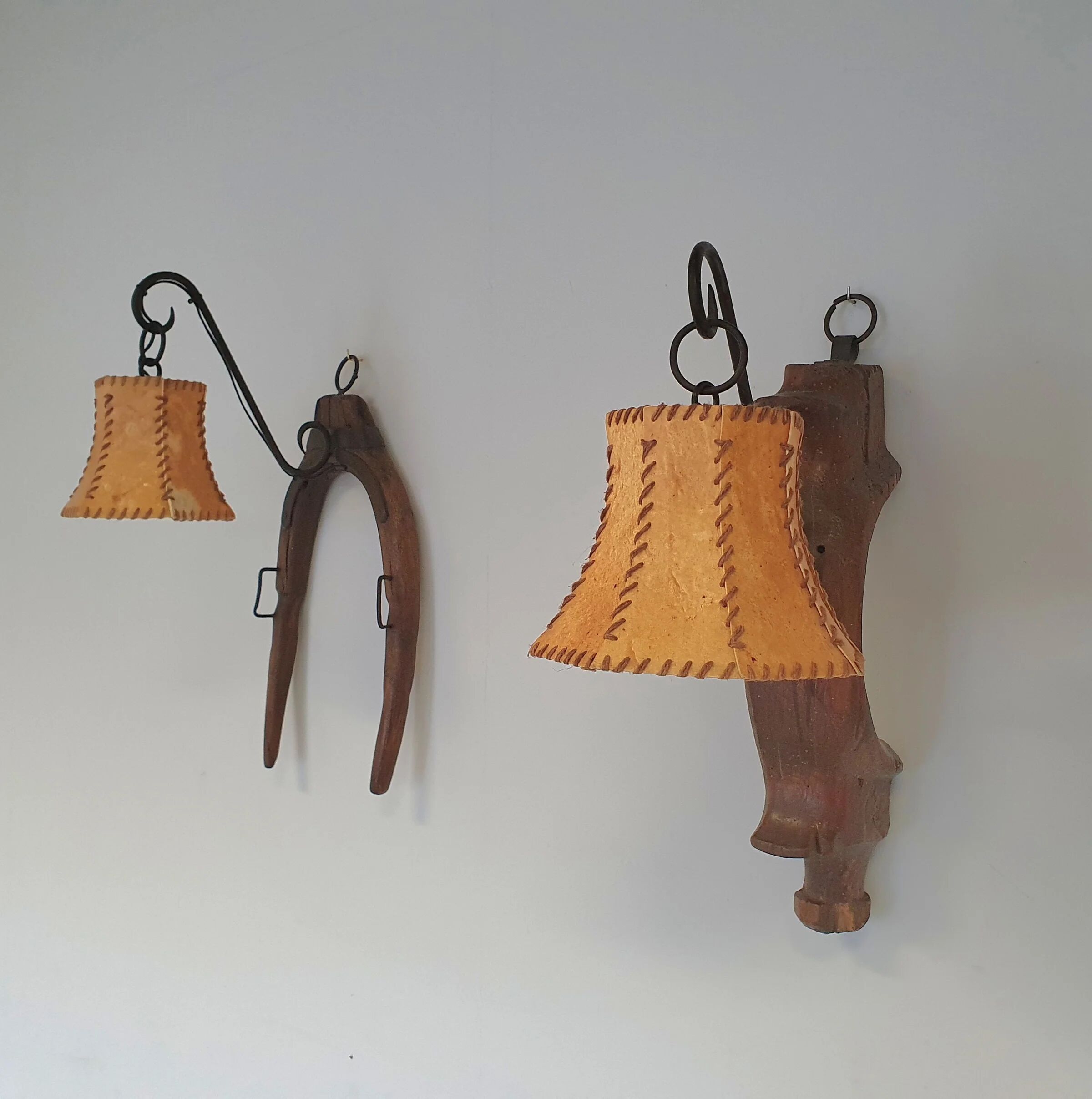 Ox harnass wall lamps / farm house / rustic