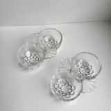 Duo of salt shakers / glass salters 50s