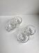 Duo of salt shakers / glass salters 50s