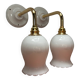 Pair of white opaline wall lights