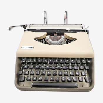 Machine à écrire Antares taupe et chocolat vintage révisée ruban neuf