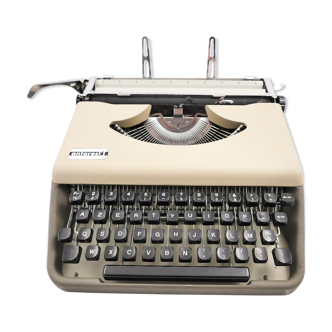 Machine à écrire Antares taupe et chocolat vintage révisée ruban neuf