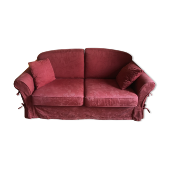 Red fabric sofa