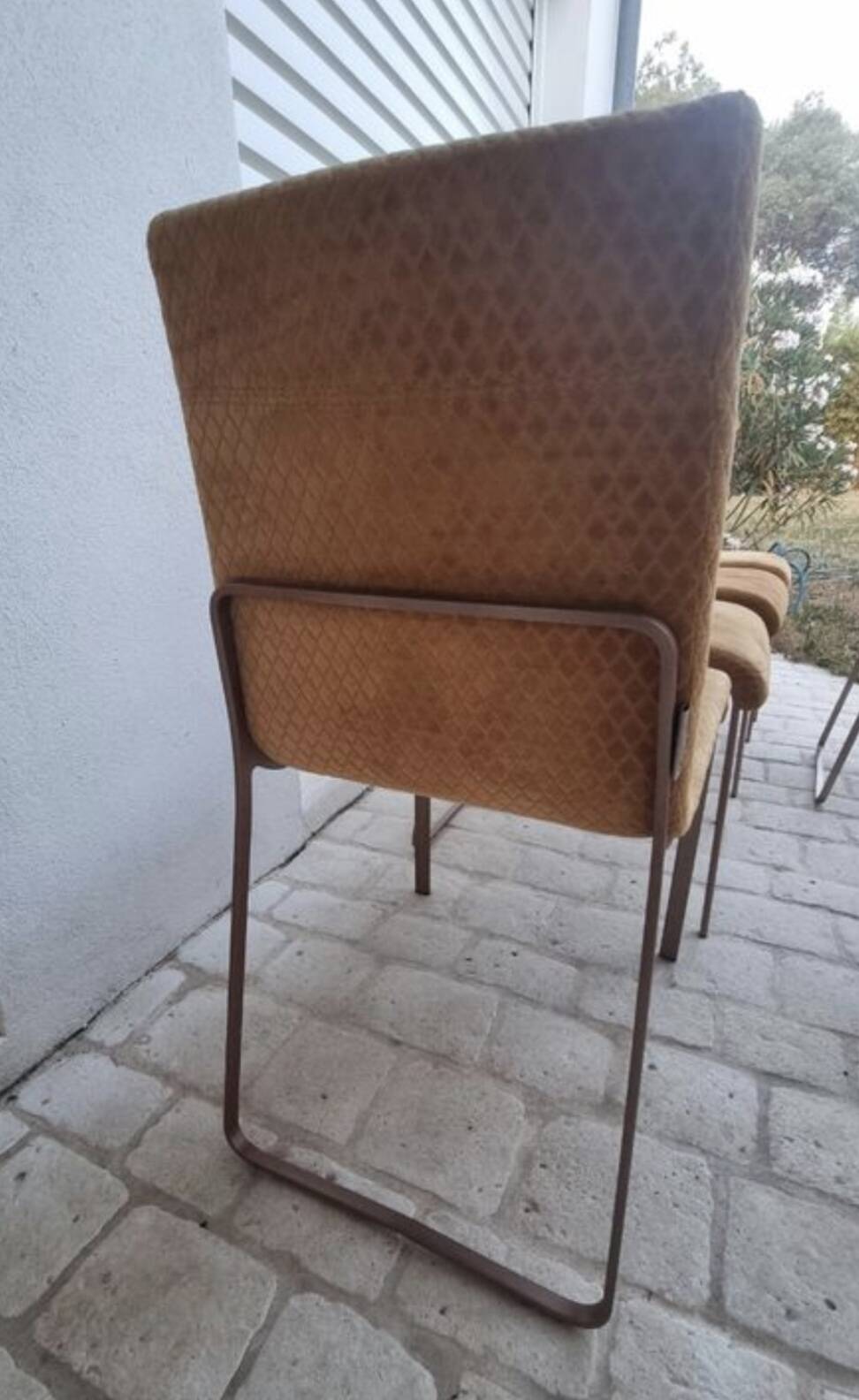 Set of 6 velvet chairs and armchairs