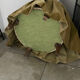 Round velvet pouf