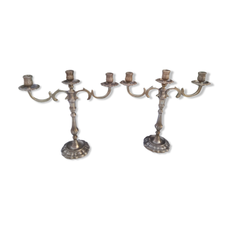 Paire de chandeliers en bronze