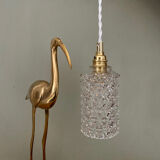 Vintage globe pendant in molded glass