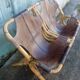 Bench 2 seater Rohe Noordwolde 60s rattan and leather