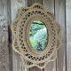 Large braided rattan mirror 1960