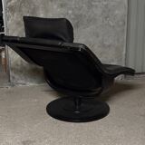 Mid-century armchair in black leather Nelo Sweden