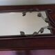 Designer mirror with gray metal surround 89x37cm