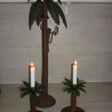 Lot Palm tree candle holders and palm tree with a monkey