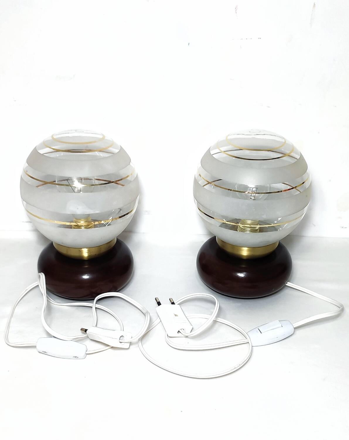 Par de lámparas de mesa. España, 1970s.